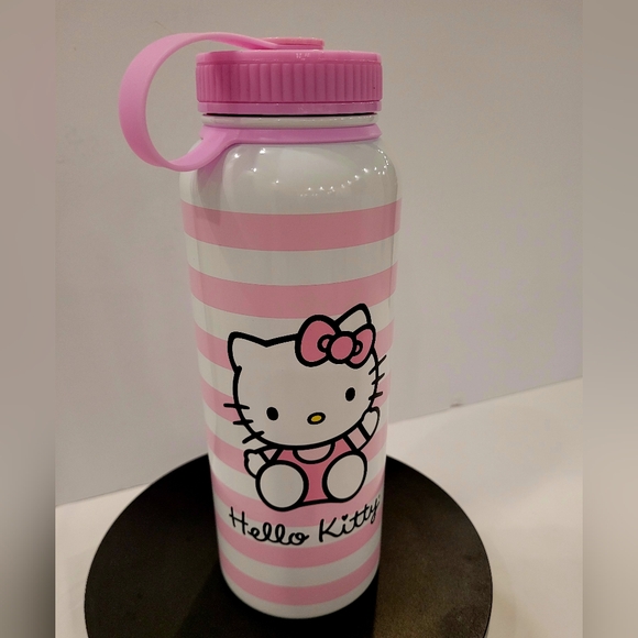 Hello Kitty Accessories - Hello Kitty Pink and White Striped Bottle